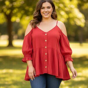 Torrid Tank Blouse Cold Shoulder - NWT - Size 1X